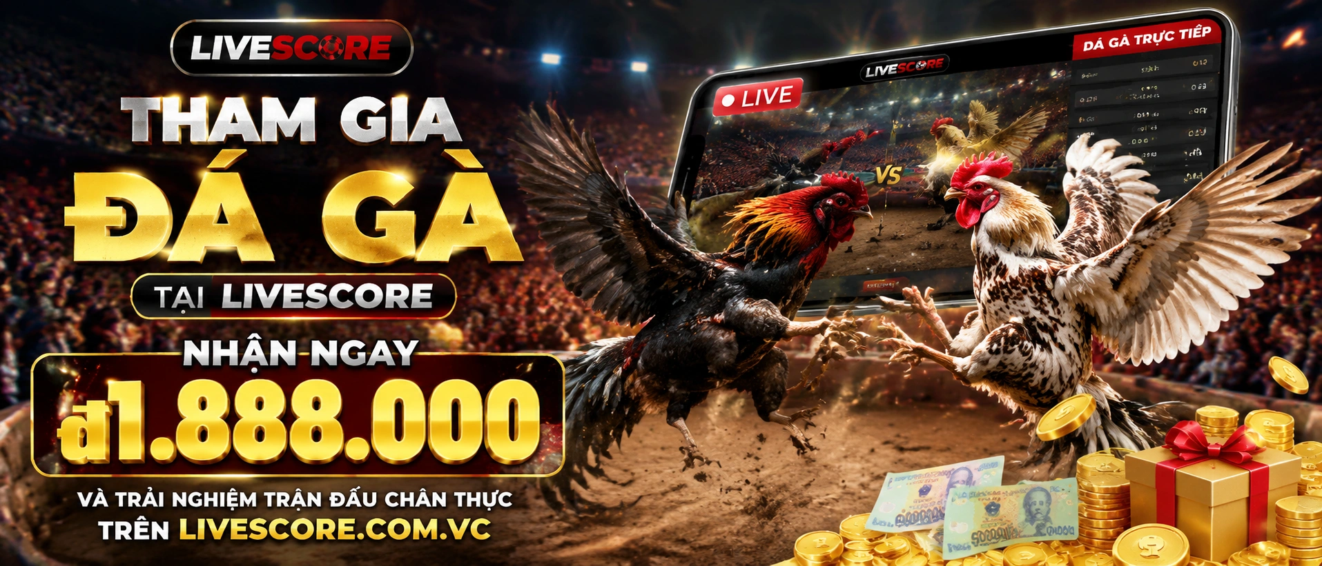 Đá Gà Trực Tiếp với không gian phòng đấu live trên điện thoại