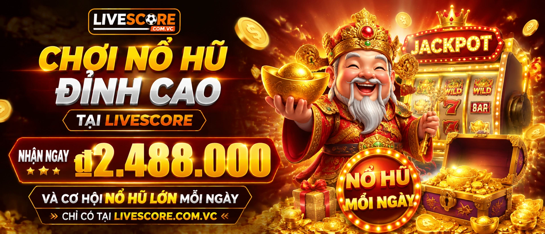 Khu vực Nổ Hũ với giao diện game và biểu tượng thưởng