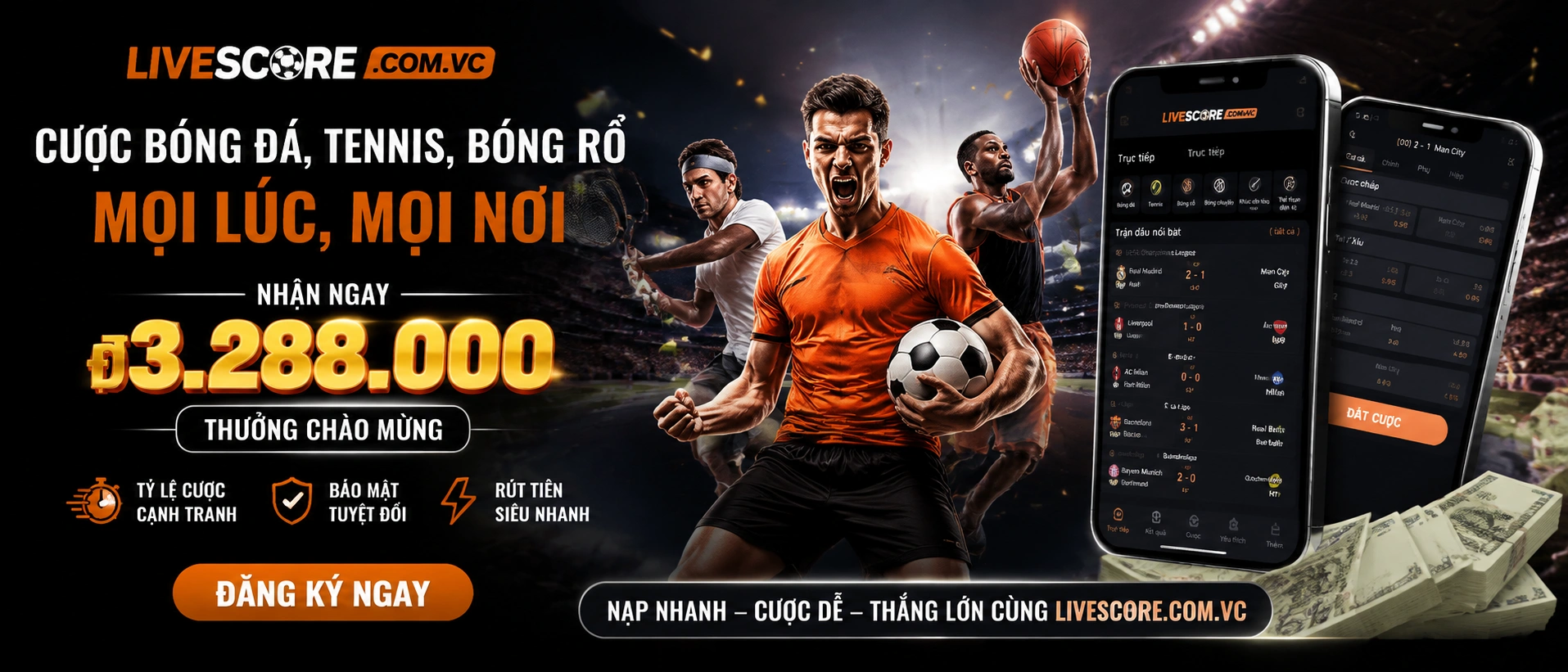 Không gian thể thao trực tiếp với lịch đấu và kèo mở